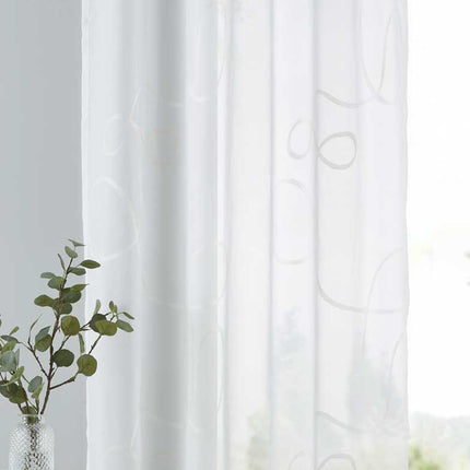 Schal Gardine Ösen Bursa Transparent Linienmuster Ösen Voile 10000149