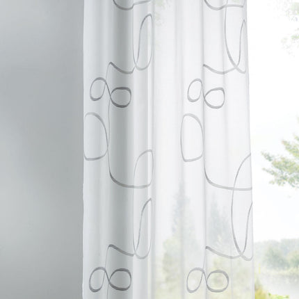 Schal Gardine Ösen Bursa Transparent Linienmuster Ösen Voile 10000149
