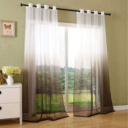 Schal transparent Farbverlauf Vorhang mit Ösen Gardine Voile 204202