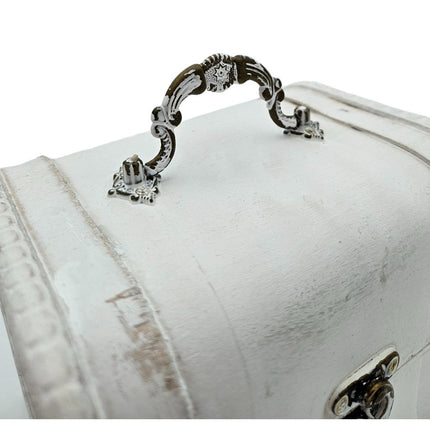 Schatzkiste Holzkiste mit Deckel Kiste weiß braun kleine Schatztruhe 3er Set