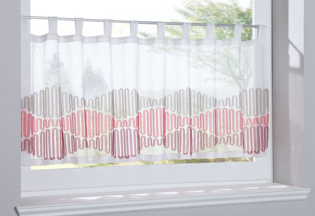 Scheibengardine »Amasya« Sichtschutz Dekoration Transparent Jacquard Voile Küchenfenster Modern Wellenform 10000308