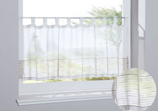 Scheibengardine »Antalya« Sichtschutz Dekoration Transparent Jacquard Voile Küchenfenster Modern Linien Muster 10000312