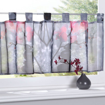 Scheibengardine »Digital Druck« Voile Kurzgardine SChlaufen Transparent Digital Druck Küche Fenster Modern 10000262