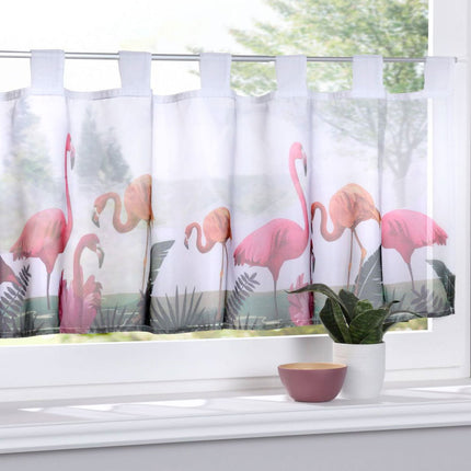 Scheibengardine »Digital Druck« Voile Kurzgardine SChlaufen Transparent Digital Druck Küche Fenster Modern 10000262