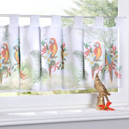 Scheibengardine »Digital Druck« Voile Kurzgardine SChlaufen Transparent Digital Druck Küche Fenster Modern 10000262