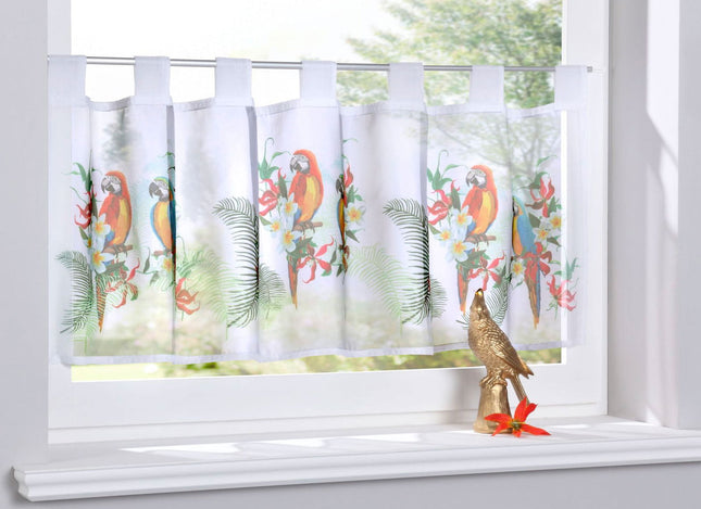 Scheibengardine »Digital Druck« Voile Kurzgardine SChlaufen Transparent Digital Druck Küche Fenster Modern 10000262