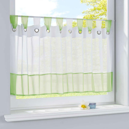 Scheibengardine »UNI« Voile Gardine Ösen mit Bordüre Vorhang Küche Gardinenstange (HxB) 610710