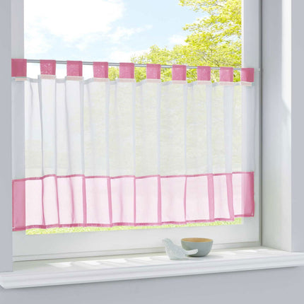 Scheibengardine »UNI« Voile Gardine Schlaufen mit Bordüre (HxB) 610700