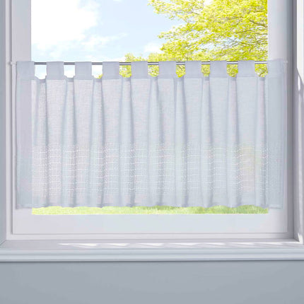 Scheibengardine Voile »Sanremo« Landhaus-Stil Querstreifen Leinen Häkel Optik Netzstruktur Schlaufen 20190341