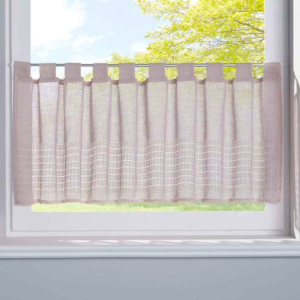 Scheibengardine Voile »Sanremo« Landhaus-Stil Querstreifen Leinen Häkel Optik Netzstruktur Schlaufen 20190341