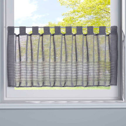 Scheibengardine Voile »Sanremo« Landhaus-Stil Querstreifen Leinen Häkel Optik Netzstruktur Schlaufen 20190341