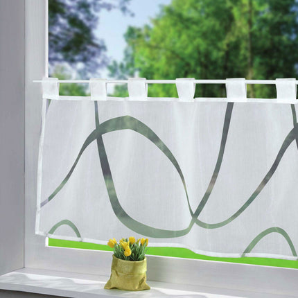 Scheibengardine Voile »Ulm« Ausbrenner Bedruckt Sichtschutz Transparent  Küchenfenster 202071