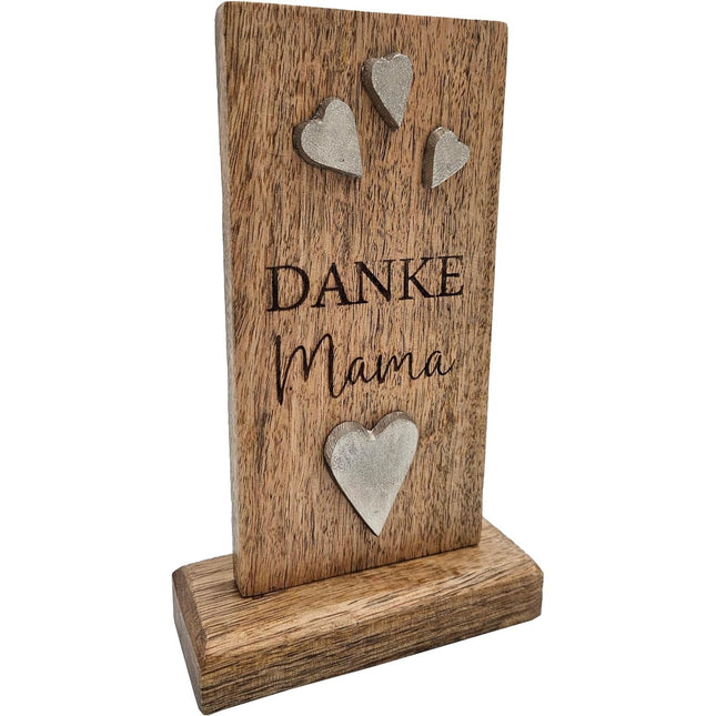 Holzschild MAMA Holztafel Geschenk Muttertag Mutter Schild Mangoholz Höhe 20 cm