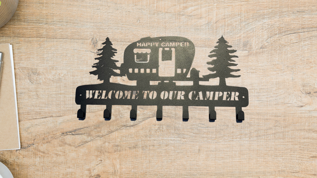 Schlüsselhalter für Wand Happy Camper - cooles Geschenk