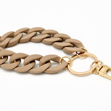 Schlüsselanhänger mit Karabiner "RUBBER EDITION" Beige