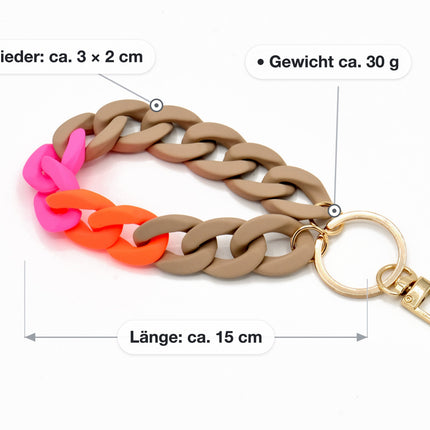 Schlüsselanhänger mit Karabiner "RUBBER EDITION" Beige/Lila