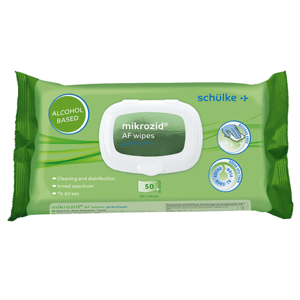 Schülke Mikrozid AF Wipes premium Desinfektionstücher - 50 Tücher | Packung (50 Tücher)