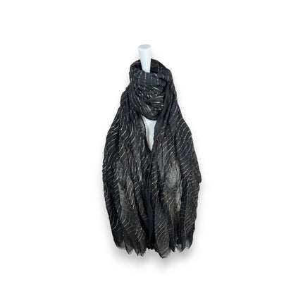 Damen Sommer Schal Glitzer Linien » leichtes Halstuch 180 x 70 cm » Sommerschal mit Glitzerstreifen » weich & dünn