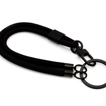 Schlüsselanhänger aus Seil mit Karabiner Schwarz