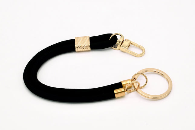 Schlüsselanhänger aus Seil mit Karabiner Schwarz