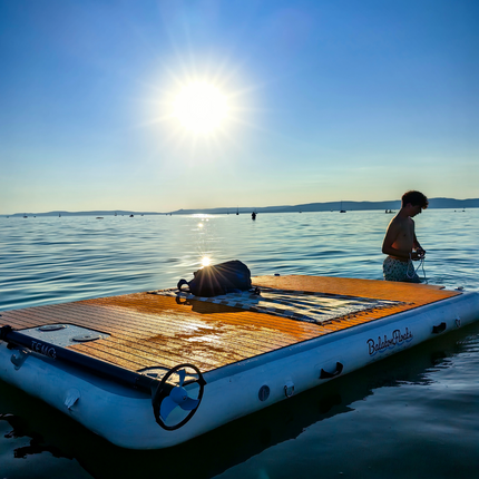 yourFloat aufblasbare Badeplattform Schwimmplattform Schwimminsel Badeinsel 4 m x 2 m x 0,2 m