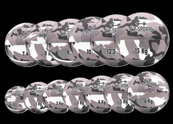 Medizinball Camouflage Weiß von: 0,5 kg bis 15 kg C.P. Sports - K5