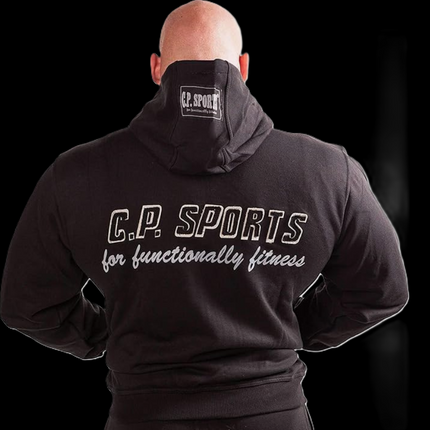 Zip-Hoodie -Unisex- Schwarz / Weiß - C.P. Sports - S15