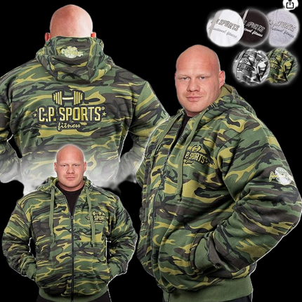 Zip-Hoodie - Unisex - Camouflage Grün - C.P. Sports - S15
