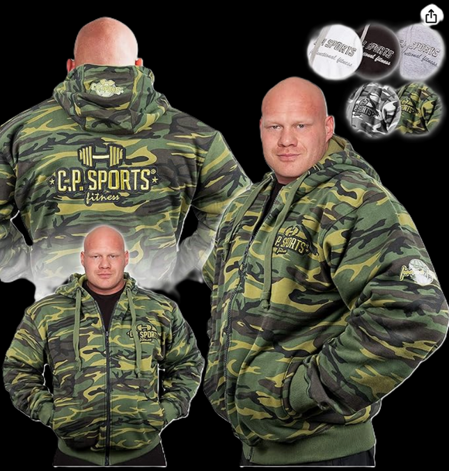 Zip-Hoodie - Unisex - Camouflage Grün - C.P. Sports - S15