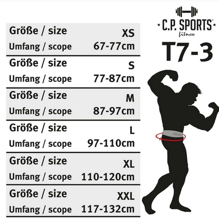 Gewichtshebegürtel / Profi-Ultraleichtgürtel - Schwarz - T7-3 -C.P. Sports