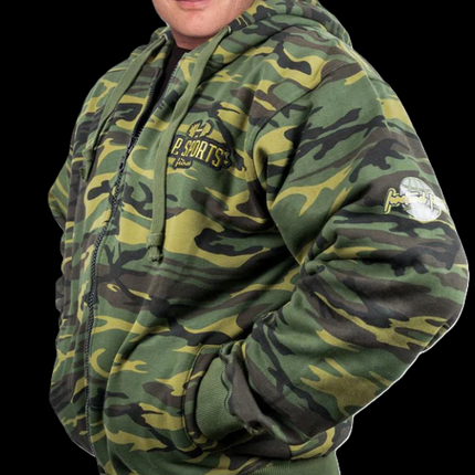 Zip-Hoodie - Unisex - Camouflage Grün - C.P. Sports - S15