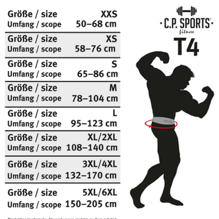 Gewichthebergürtel Leder Schwarz - C.P. Sports - T4-8