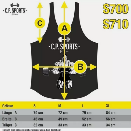 Tank Top 3xStück / Oder Einzeln +Turnbeutel - Grau -  C.P. Sports - S710