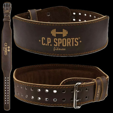 Gewichtshebegürtel - Braun - Echt Leder - C.P. SPORTS - T4