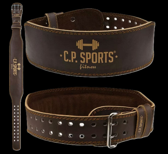 Gewichtshebegürtel - Braun - Echt Leder - C.P. SPORTS - T4