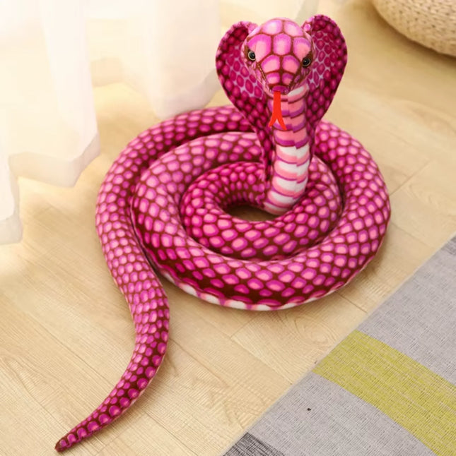 Kobra Schlange Kuscheltier XXL - 170 cm Plüschtier Rosa Pink Stofftier
