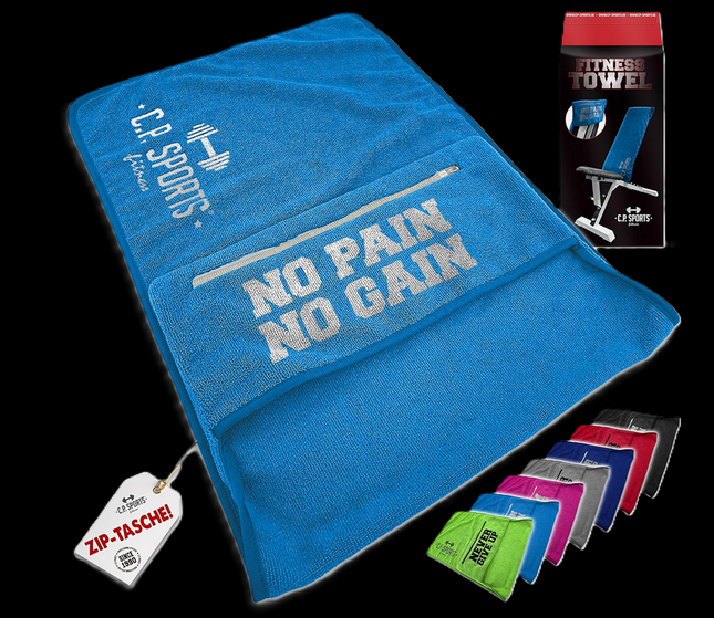 Fitness Handtuch Towel Mikrofaser  + Tasche mit Reißverschluss - C.P. SPORTS
