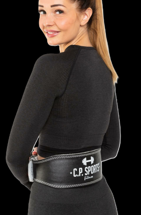 Gewichthebergürtel Leder Schwarz - C.P. Sports - T4-8