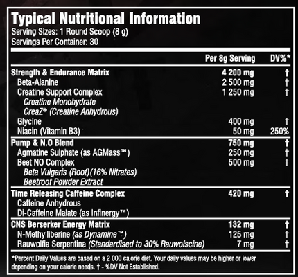 Pre-Workout Untamed - 240g - Barbarian Nutrition