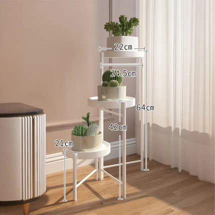 Faltbarer Eckiger Pflanzenständer Metall – 3/4 – stöckiges Blumenregal für Indoor & Outdoor – Klappbares Pflanzenregal für Balkon, Terrasse & Garten