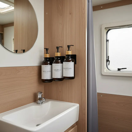 Seifenspender-Halterung in schwarz ohne Bohren