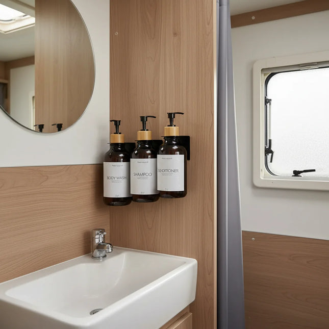 Seifenspender-Halterung in schwarz ohne Bohren