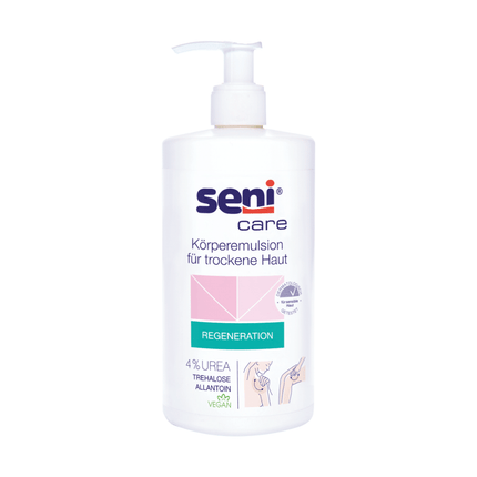 Seni Care Körperemulsion für trockene Haut mit 4% Urea, 500 ml Tube | Packung (1 Stück)