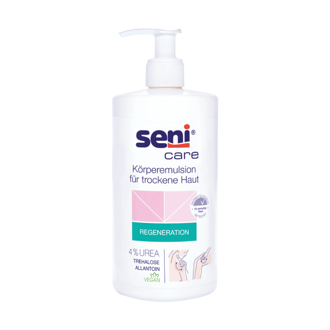 Seni Care Körperemulsion für trockene Haut mit 4% Urea, 500 ml Tube | Packung (1 Stück)
