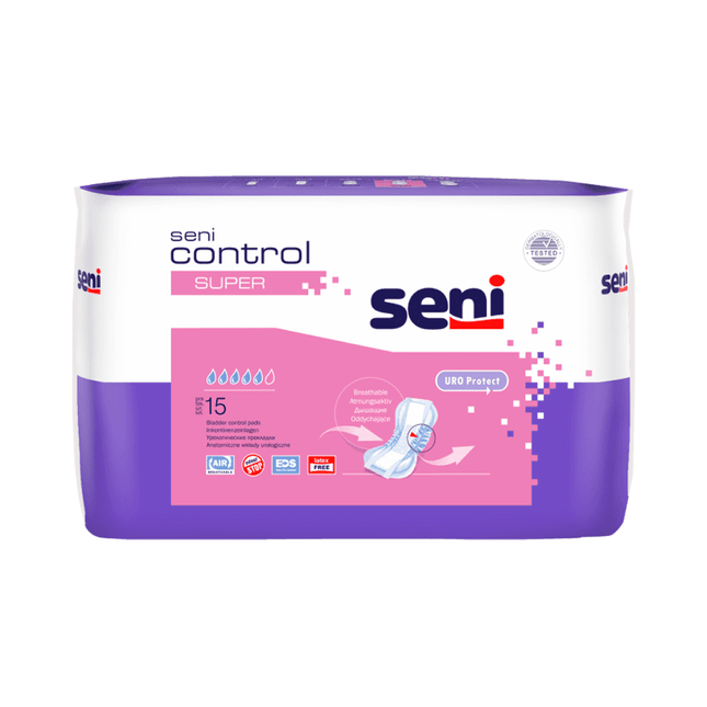 Seni Control Super Inkontinenzeinlage | Packung (15 Stück)