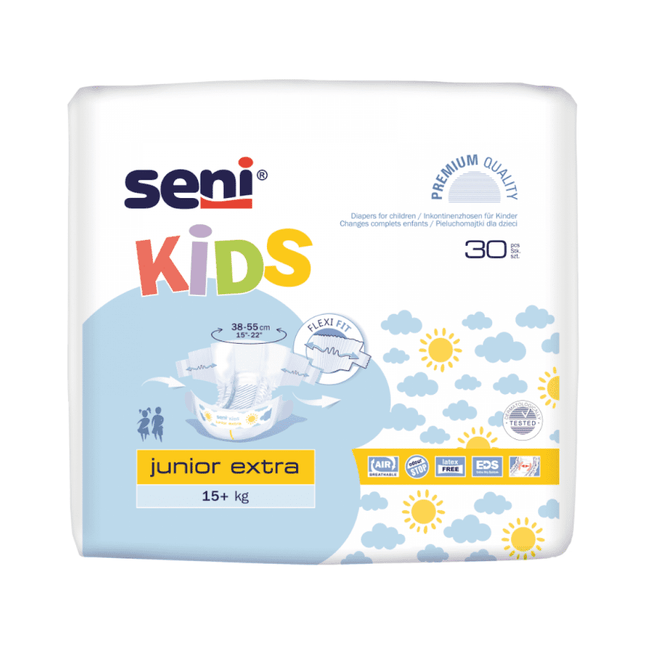 Seni Kids Junior Extra Inkontinenzhosen, 15+ kg | Packung (30 Stück)