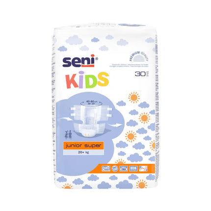 Seni Kids Junior Super Inkontinenzhosen, 20+ kg - 30 Stück | Packung (30 Stück)