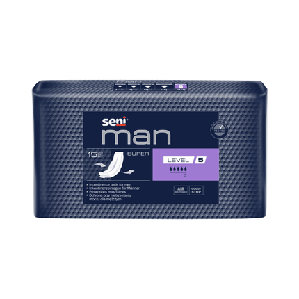 Seni Man Super Level 5 Inkontinenzeinlage | Packung (15 Stück)