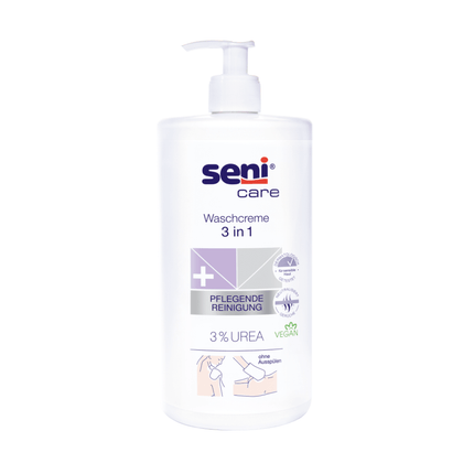 Seni Care Waschcreme 3 in 1 mit 3% Urea - 1000 ml  | Packung (1 l)