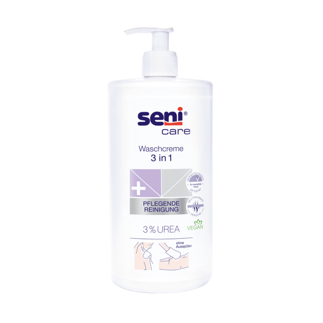 Seni Care Waschcreme 3 in 1 mit 3% Urea - 1000 ml  | Packung (1 l)